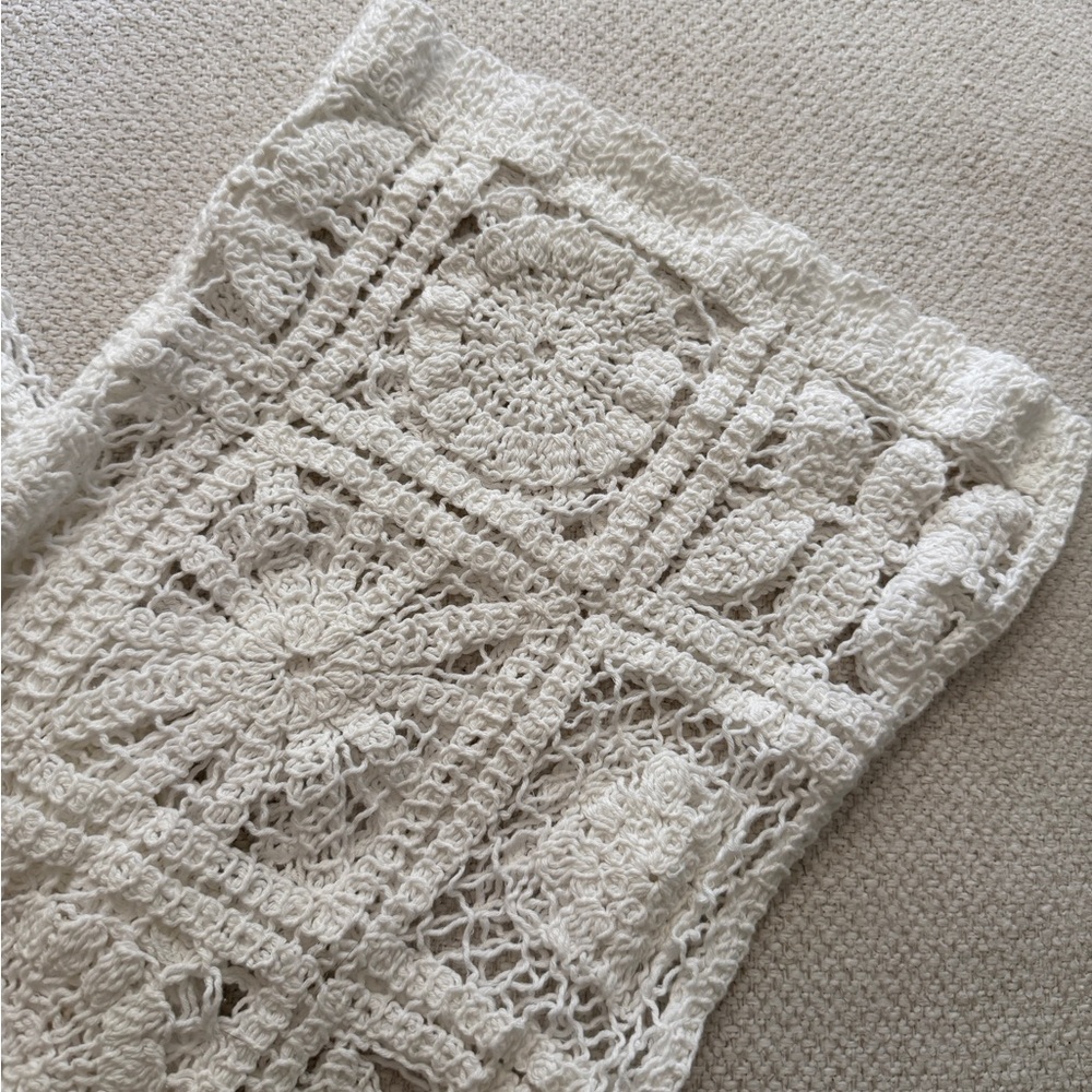 White Crochet Flare Boho Pants - Picture 5 of 6